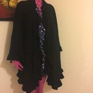 Black cotton Shawl - large and cozy